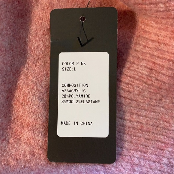 Woolen Bloom NWT  Pink Mock Turtleneck Oversized Boxy Sweater 4300 - Picture 11 of 11